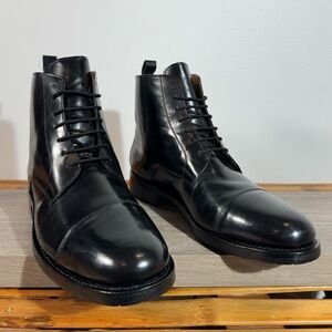 Men’s Handmade LinKers Cap Toe Service Boots Size 12 D Black